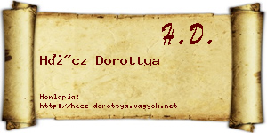 Hécz Dorottya névjegykártya